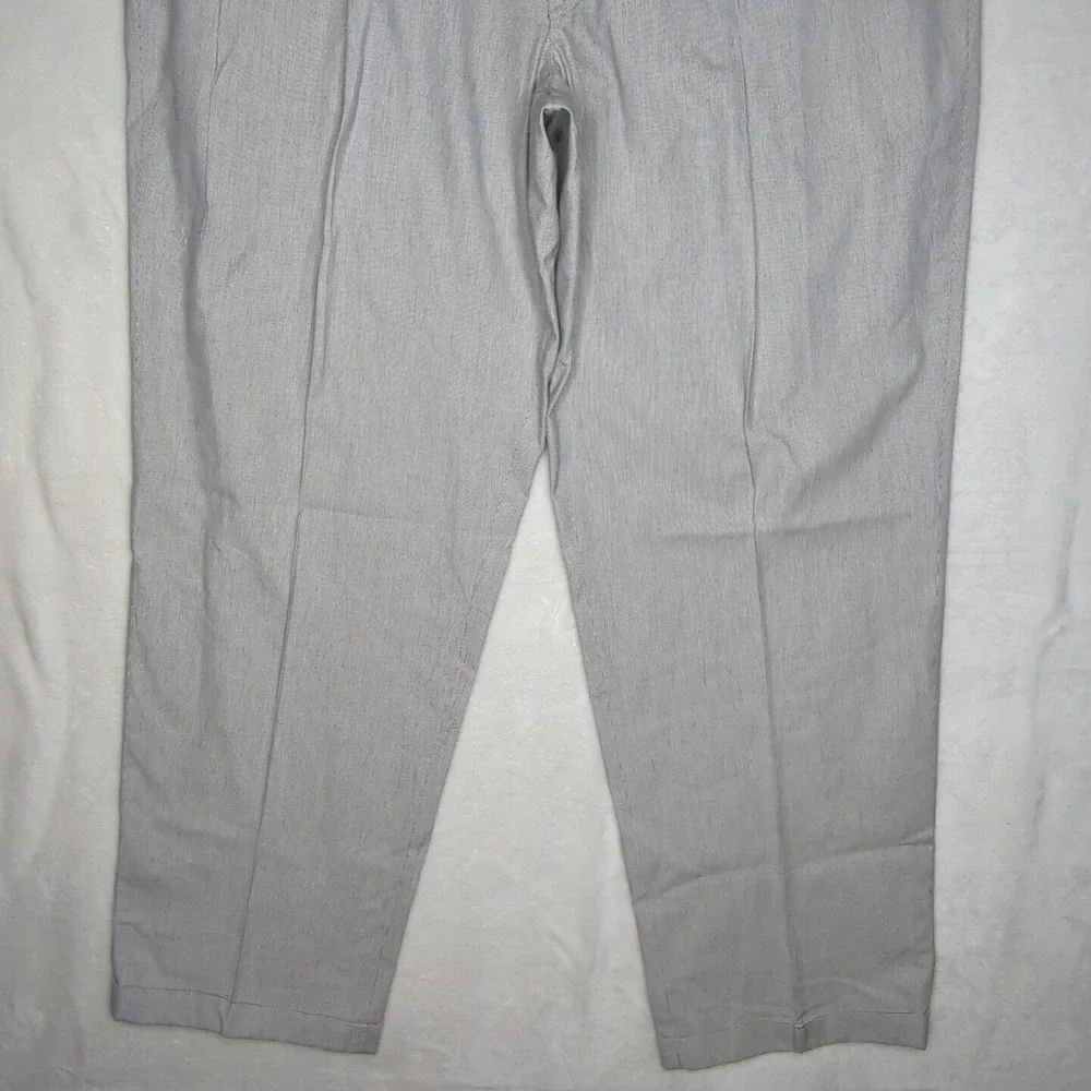 Vintage Corbin‎ Ltd. Men's Gray Pleated Pin Striped Pants Cuffed USA 40 x 31